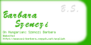 barbara szenczi business card